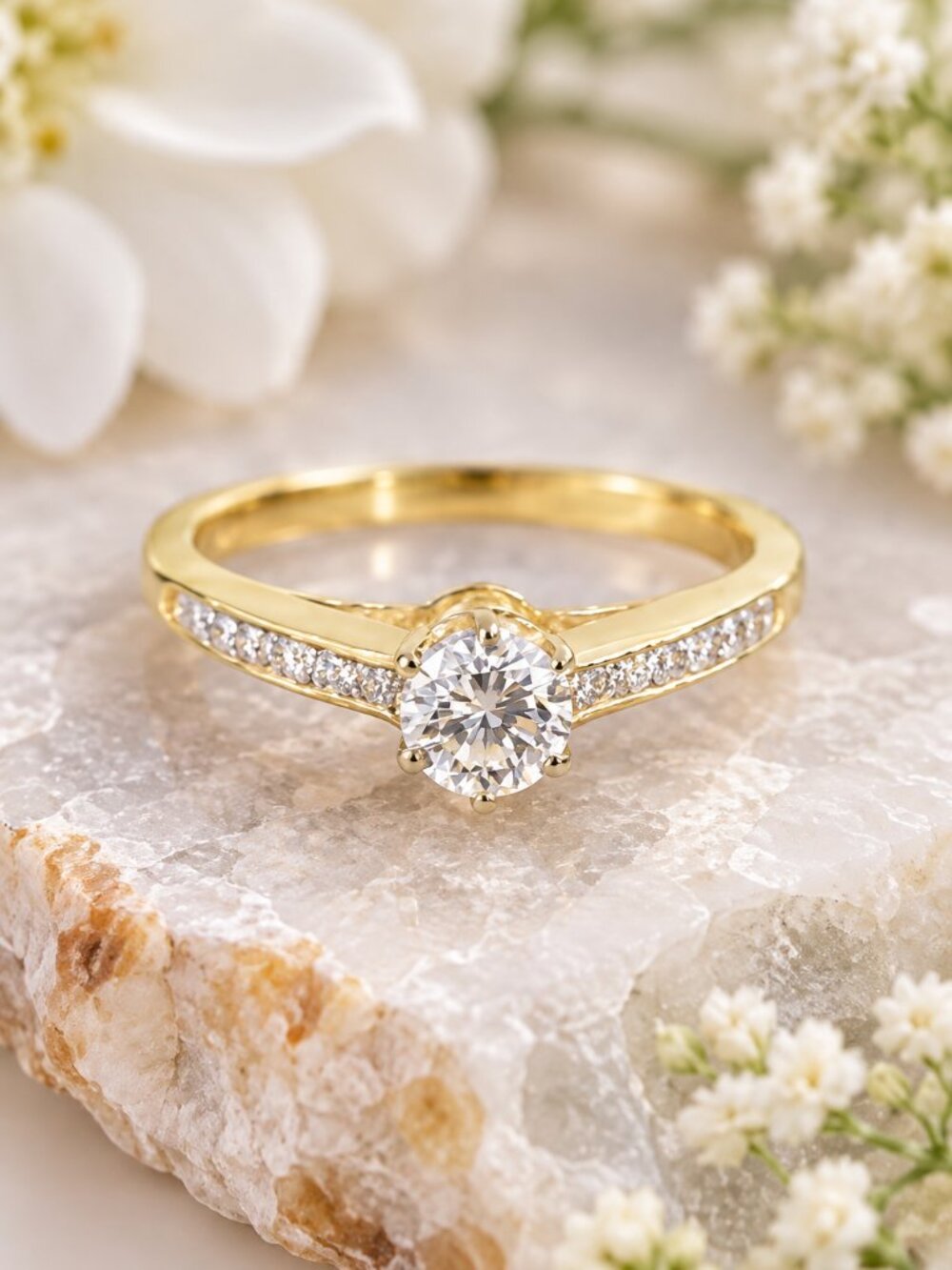 Classic 14K Diamond Solitaire Ring